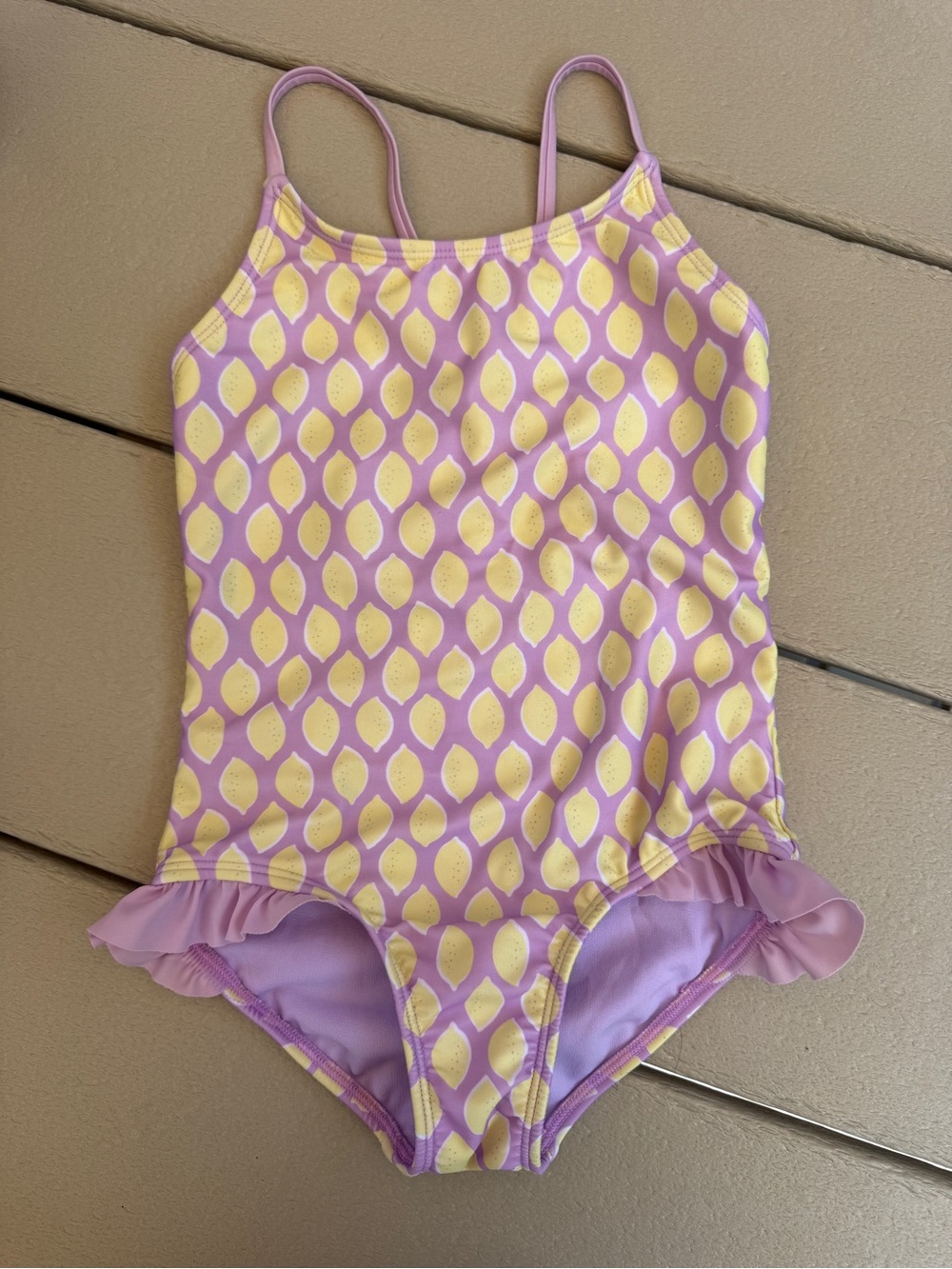 Cat & Jack Lavender & Yellow Lemon-Print One-Piece Swimsuit